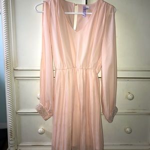 Baby PINK DRESS with BEADED wrists!